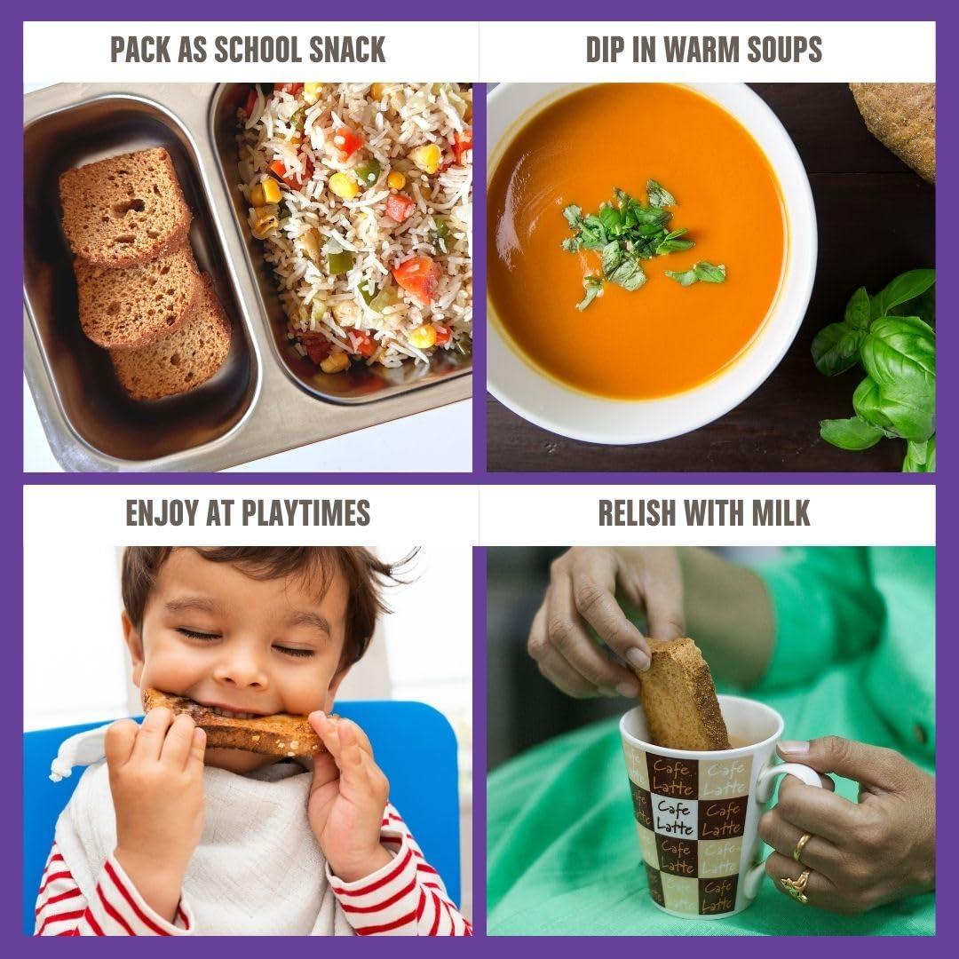 Early Foods Early Foods - Pack of 3 : Ragi, Jowar & Multigrain Rusks | Millet Rusk Sugar Free | No Maida Rusk | Rusks for Kids | Millet Toast Biscuits Rusk 230g x 3