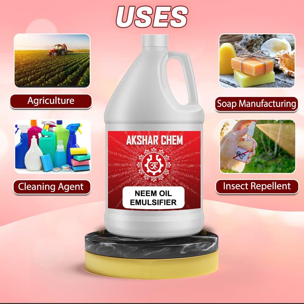 Akshar Chem Neem Oil Emulsifier (450 GM) - Multi-Purpose Organic Solution for Home and Industry