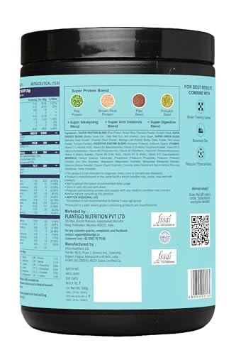 PLANTIGO Plantigo Kids Protein 14g, 11 Vitamins, 8 Minerals, Vegan Nutrition Supplement | Muscle, Bone Growth & Brain Health | Plant Based Protein Powder for Kids 10+ years | (Swiss Chocolate Flavor - 500g)
