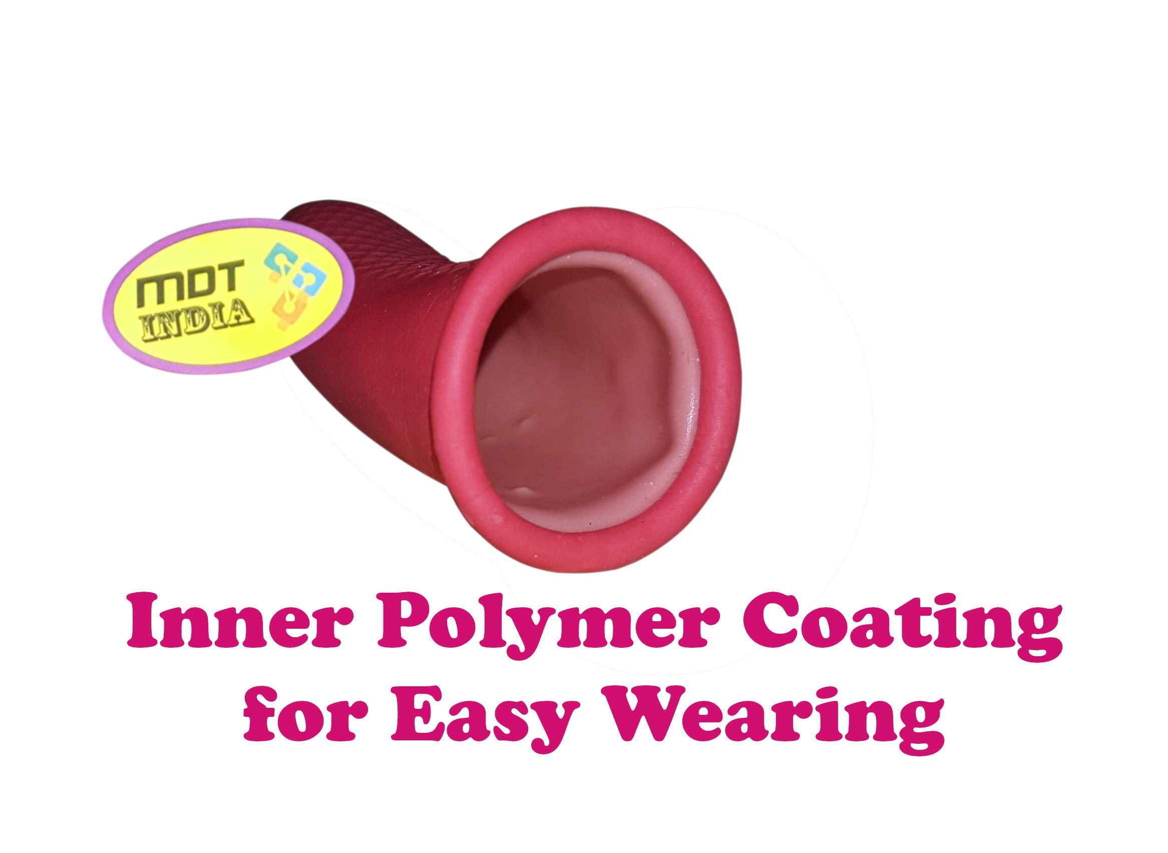 MDT India MDT India Reusable Rubber Latex Gripped Finger Caps Guard for Kitchen Cutting Vegetables (Red Green, Free Size) -Pack of 10