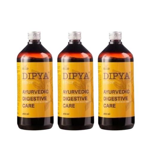 Charak Charak Dipya Syrup - Ayurvedic Digestive Care Syrup Liquid For Digestion Acidity Gas & Bloating Ayurvedic Tonic, Boosts Digestive Immunity Stomach Pain - Acidity, Indigestion (450Ml,Pack Of 3)