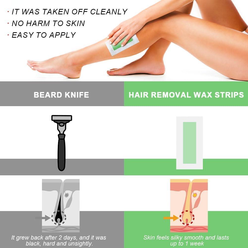 Rinpoche RINPOCHE Hair Removal Ready to Use Cold Waxing Strip Painless & Quick Eyebrows Upper Lip Chin Facial Wax Strips Kit for Gril\'s and Women\'s (Random) (Pack Of 10)