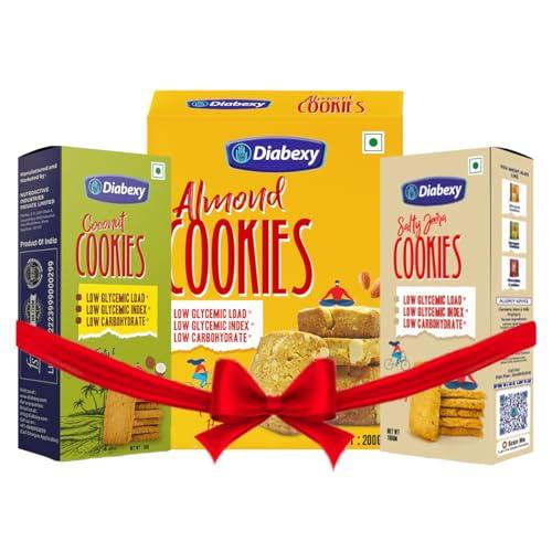 diabexy Diabexy Cookies Gift Pack| Cookies Combo| Almond| Coconut| Jeera| | Healthy Cookies Gift Hamper for Diabetics
