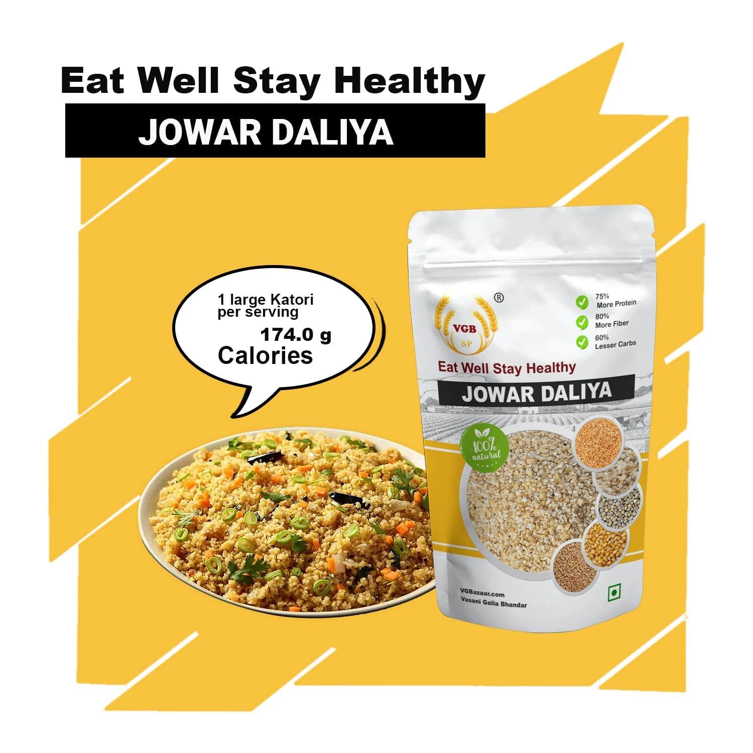 VGBNP VGBNP 100% Natural & original Jowar Daliya (Jonna ka Daliya) Sorghum Dalia,cholam seeds dalia (jonnalu |joar dalia |jowari) Healty Grains Fibre Rich/immunity builder Jowar Dalia- 1kg