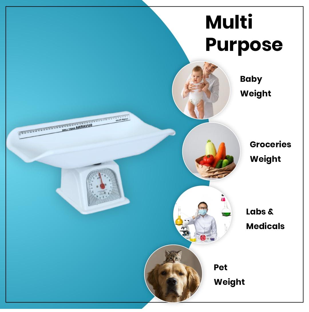Suvarna Suvarna Analog Baby Weighing Scale - Pet & Baby Weight Machine | Capacity 10 KG | 1 Year Warranty | Model ABWS-10KG