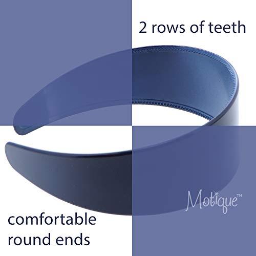 Motique Accessories Navy: Navy 2 Inch Hard Plastic Headband With Teeth Women And Girls Wide Hair Band (Motique Accessories)