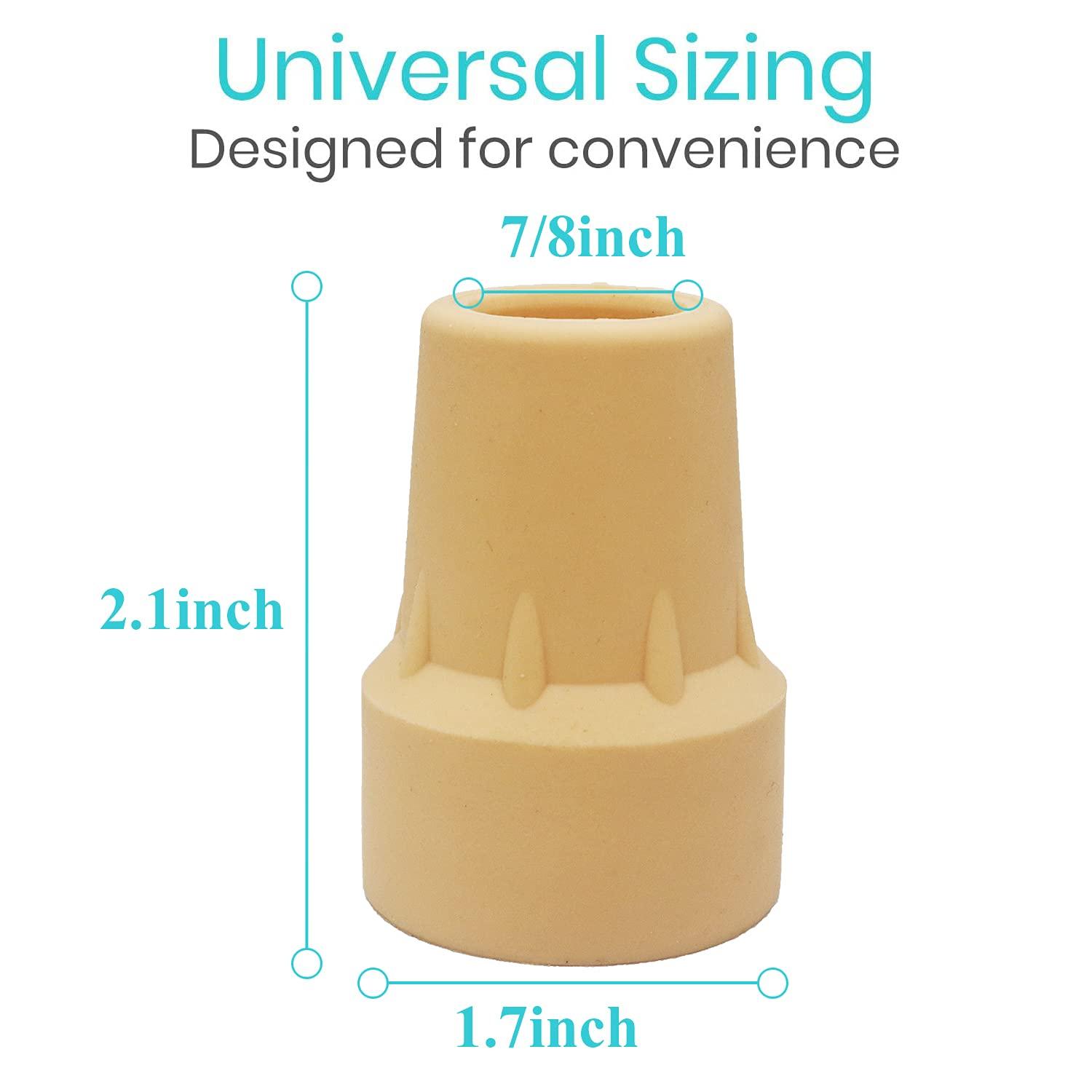 QingTD Medical Crutch Tips, Cane Tips,Yellow, 7/8 Inch (2)