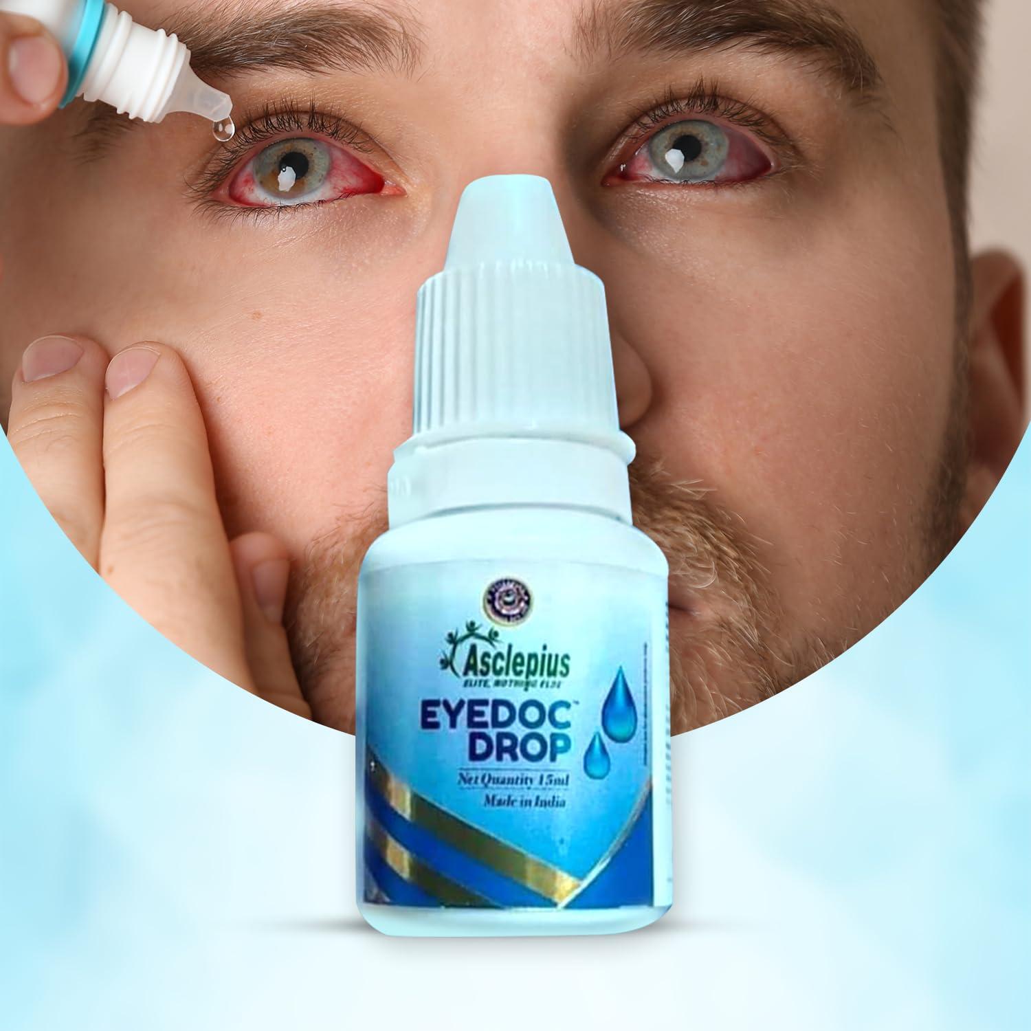 ASCLEPIUS WELLNESS Asclepius Eyedoc Drop Natural Eye Care with Rose Petals, Honey & Herbal Blends for Dryness, Itching, Reduces Redness, and Enhances Eye Health with Punarnava, Bhringraj, Neem- 15ml