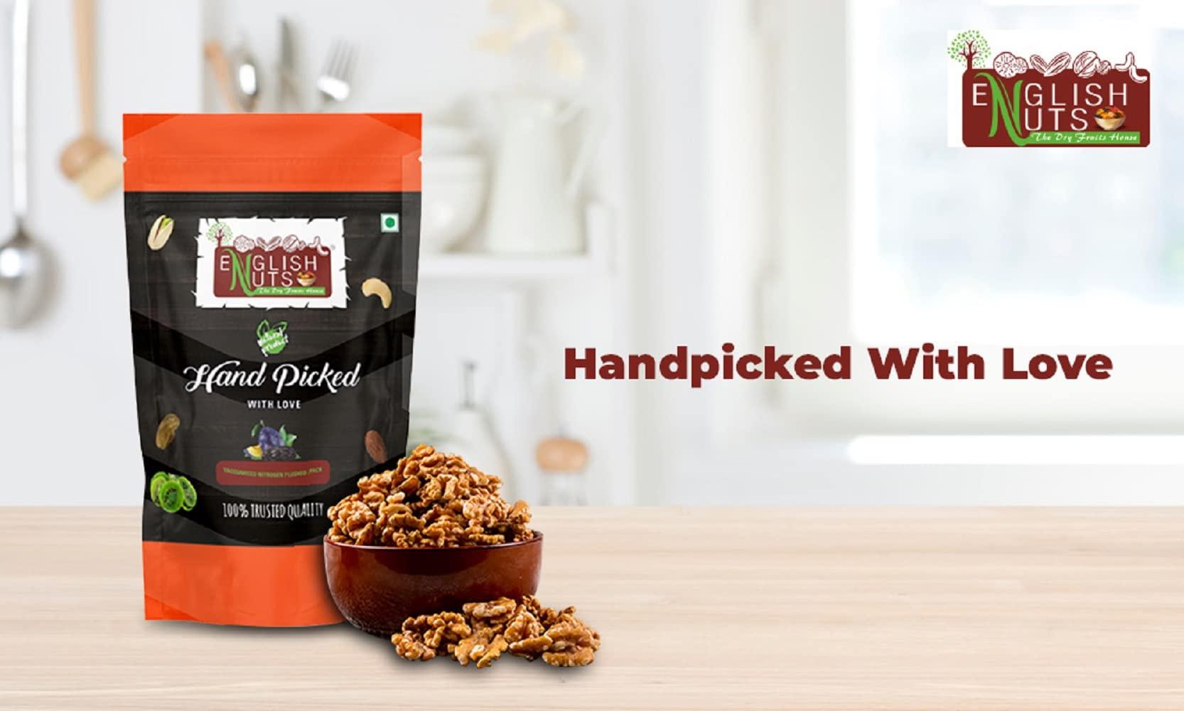 ENGLISH NUTS-THE DRY FRUITS HOUSE English Nuts Premium Kashmiri Walnut Quarter Kernels, Akhrot Giri Dry Fruits, Rich in Antioxidants, Gut Health Healthy Snacks (1000g)