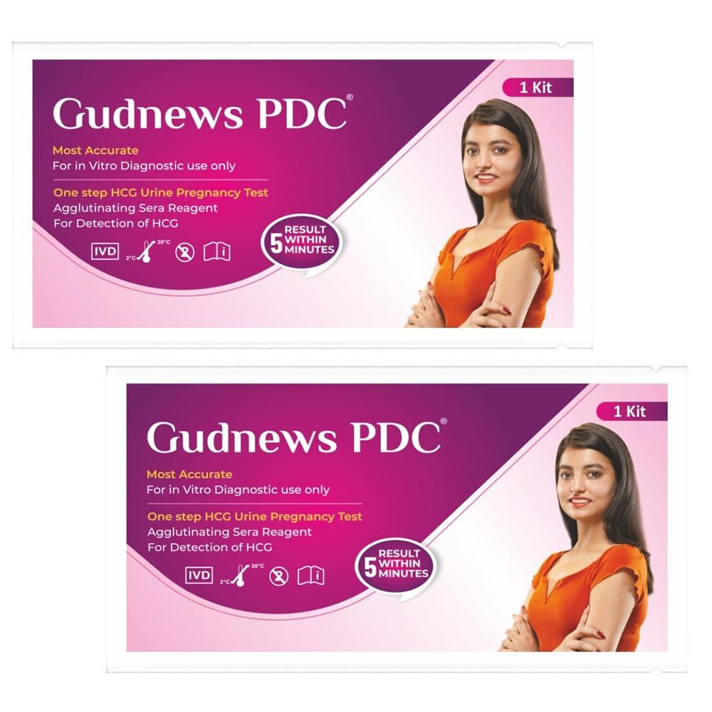 GUDNEWS PDC Gudnews PDC One Step HCG Urine Pregnancy Test Kit Device Results within 5 Mins (Pack of 2) kits