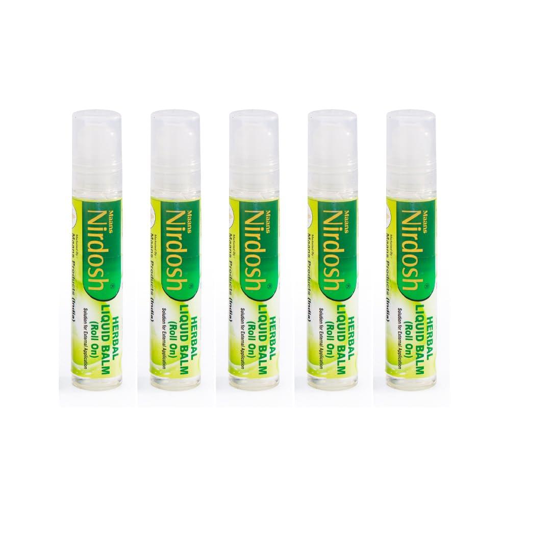 Nirdosh Nirdosh Herbal Liquid Roll-On Balm (Pack of 5) - 100% Natural Herbal Oil for Soothing Comfort