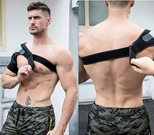 serveuttam Serveuttam Shoulder Support Belt for Men and Women | Shoulder Support for Rotator Cuff, Dislocated AC Joint, Labrum Tear, Shoulder Pain, Shoulder Compression Sleeve (Black n Grey)