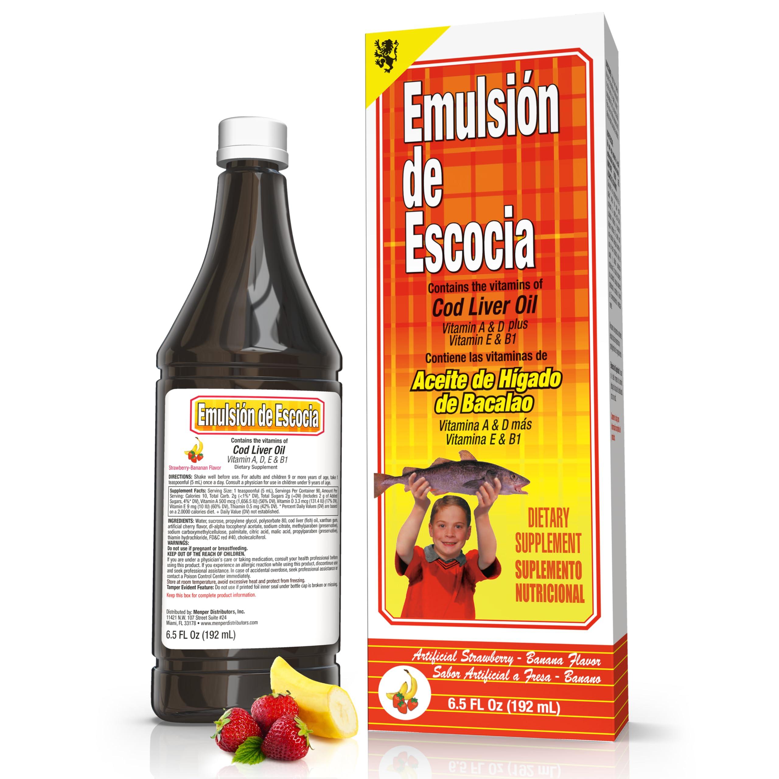 PharmaLab PharmaLab Emulsion De Escocia Strawberry/Banana 6.5 Oz Vitamin A, D and E