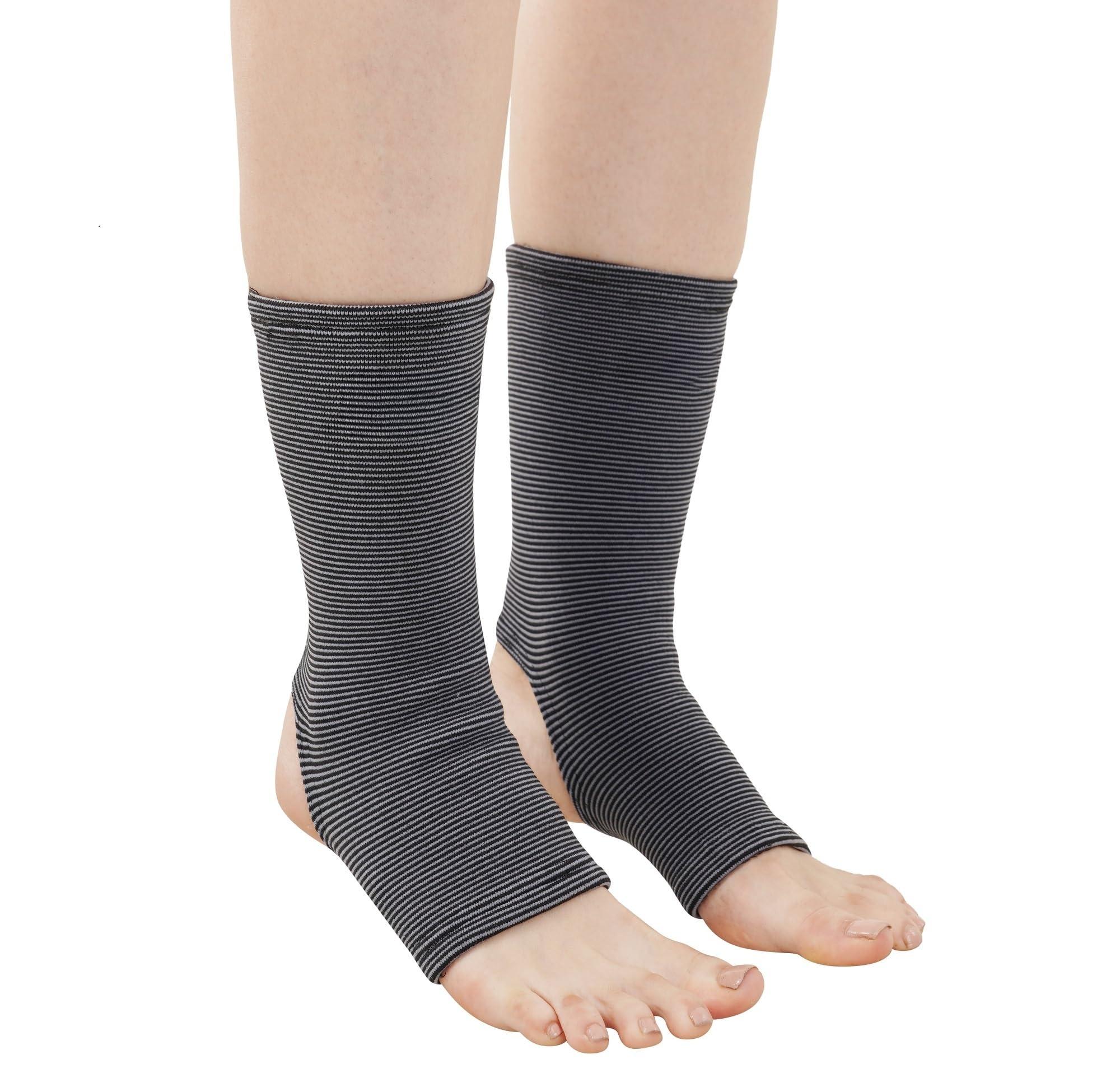 EZYFIT EZYFIT Ankle Support Brace for Sprained Anklet Injury Plantar Fasciitis Ankle Pain Relief Men & Women, Pair (XL)