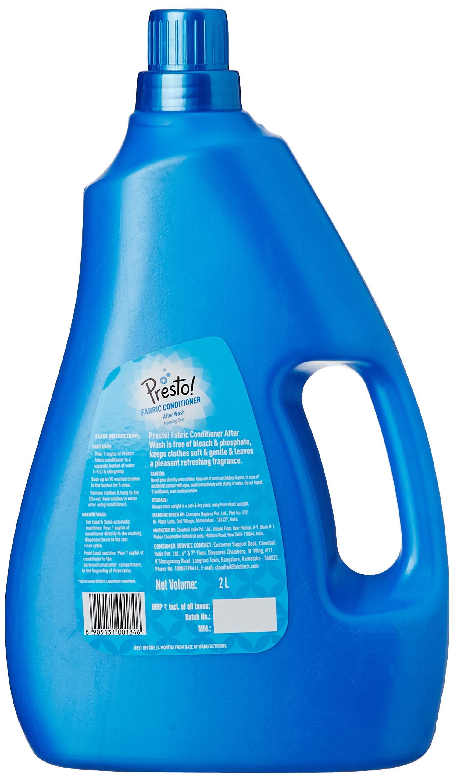 Presto! Presto! Spring Bloom Fabric Conditioner - 2 L & Amazon Brand - Presto! Morning Dew Fabric Conditioner - 2 L
