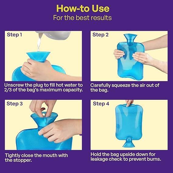 Generic Hot Water bag Rubber Bottle Bag For Pain Relief Therapy hot bags for Pain relief | Hot Bag (Multi color) (PACK OF 5)