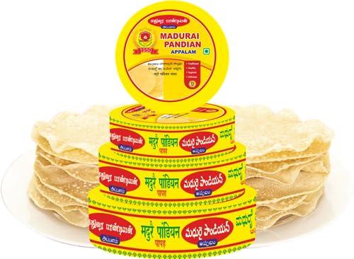 Madurai Pandian Madurai Pandian Plain Flavor South Indian Papad - Pack of 4 x 100gm (400 gm)