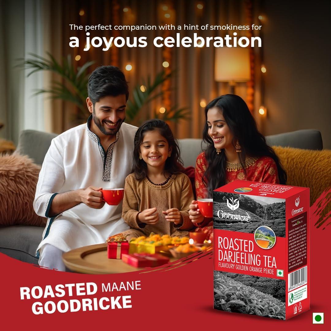 GOODRICKE GOODRICKE Roasted Darjeeling Tea - 100 gm (Pack Of 7) | 100% Pure & Original Long Leaf | Flavoury Golden Orange Pekoe | Darjeeling Black Tea