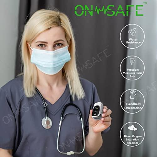 Prince Enterprise Onsafe Finger Pulse Oximeter, Blood Oxygen Saturation & Heart Rate Monitor, Blood Oxygen Meter FDA, CE Oxymeter Finger and Pulse O2 Monitor Oximeter,