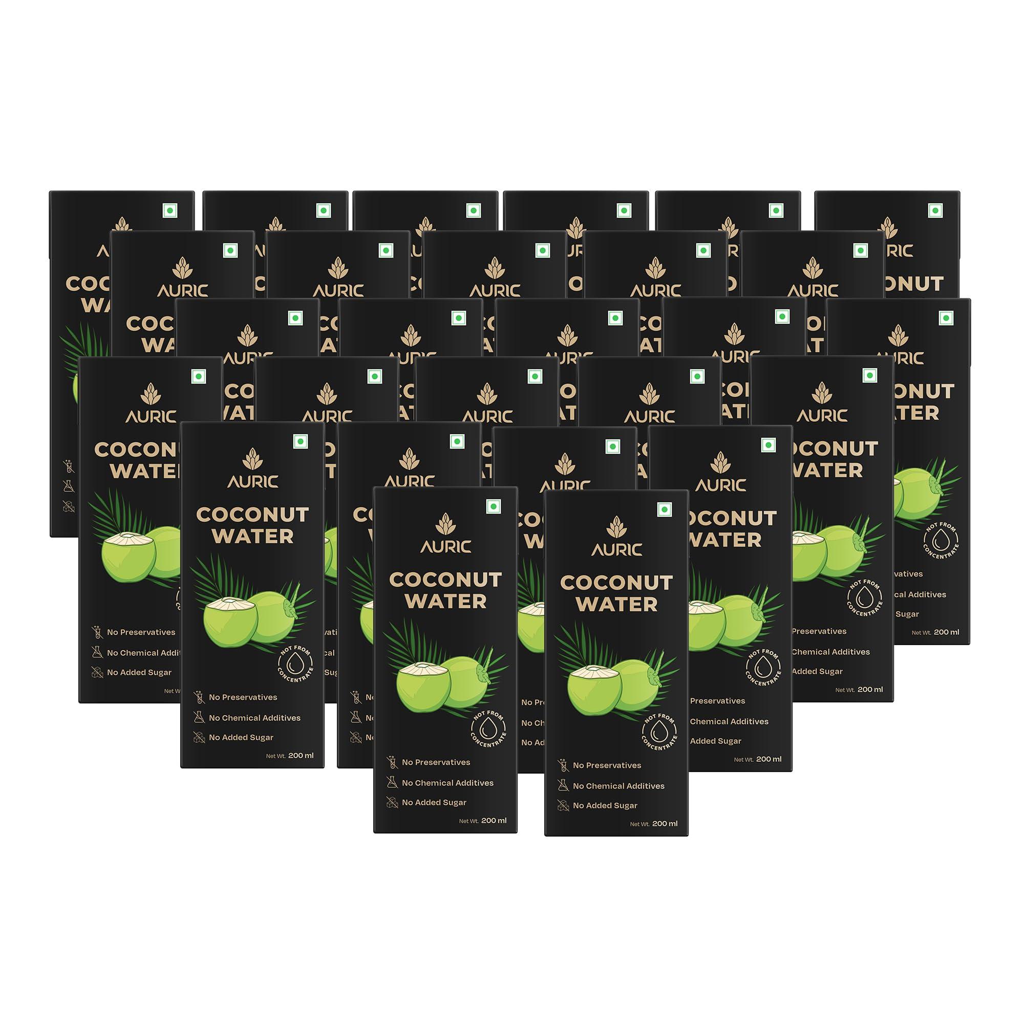 Auric Auric Tender Coconut Water Energy Drink - No Added Sugar | Not from Concentrate | Natural Energizer | Direct from Tamil Nadu | Safe Hygienic Packaging (Pack of 27))