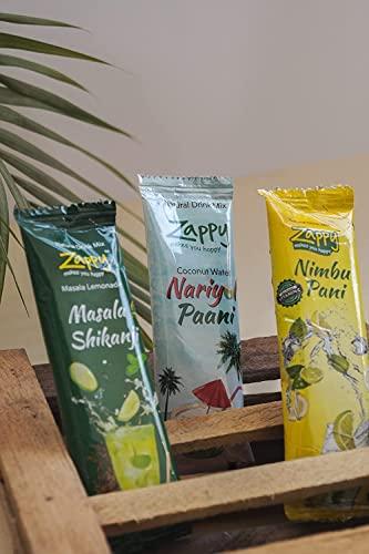 Zappy Zappy Refreshing Natural Drinks Premix for Nimbu Shikanji |Nimbu Pani | Coconut Water | Immunity Booster Instant Mix Powder Drink | Energy Drink Combo No Added Preservatives (Pack of 45)