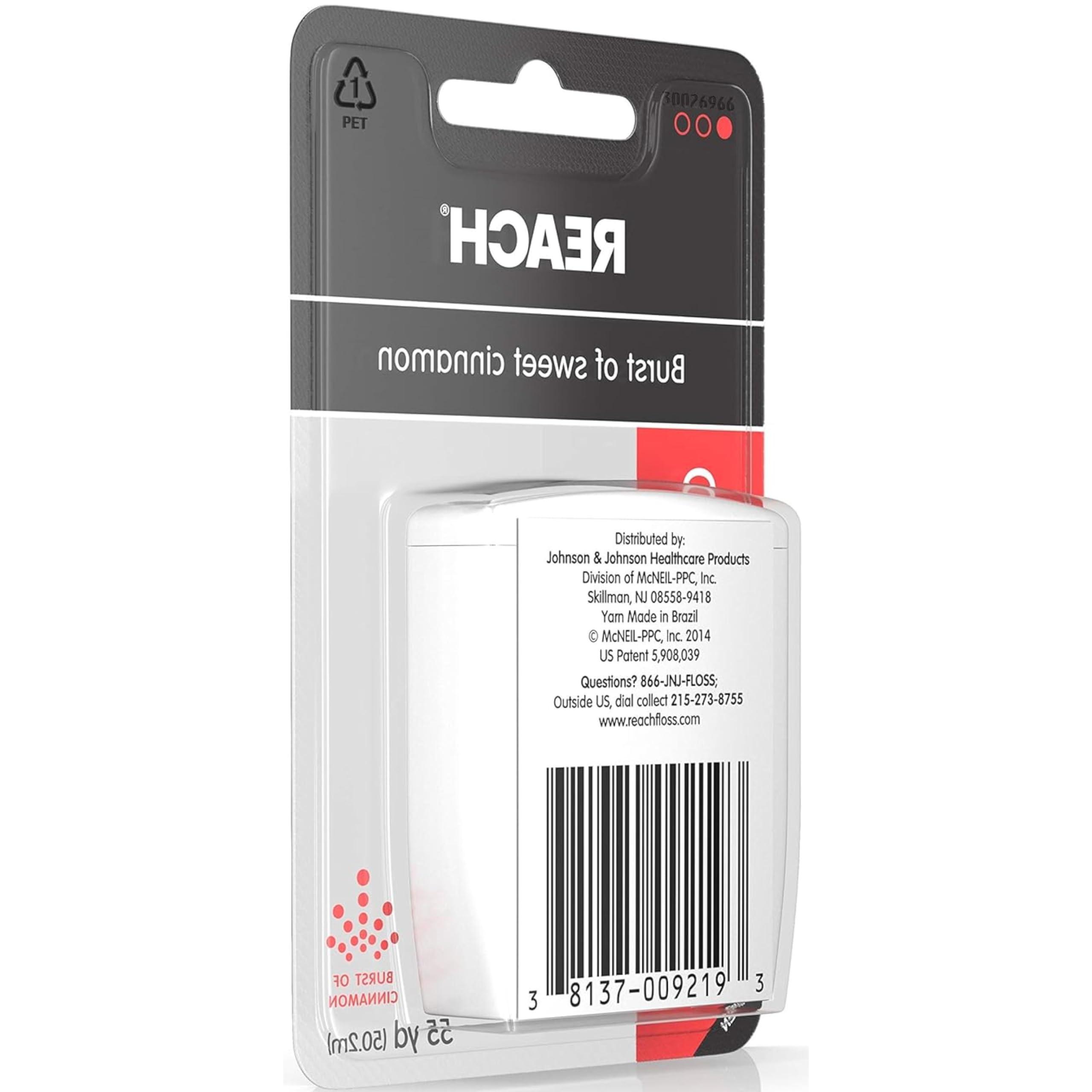 Reach J&J Dent Fls Cin Wax Size 55yd Reach Clean Burst Cinnamon Waxed Floss