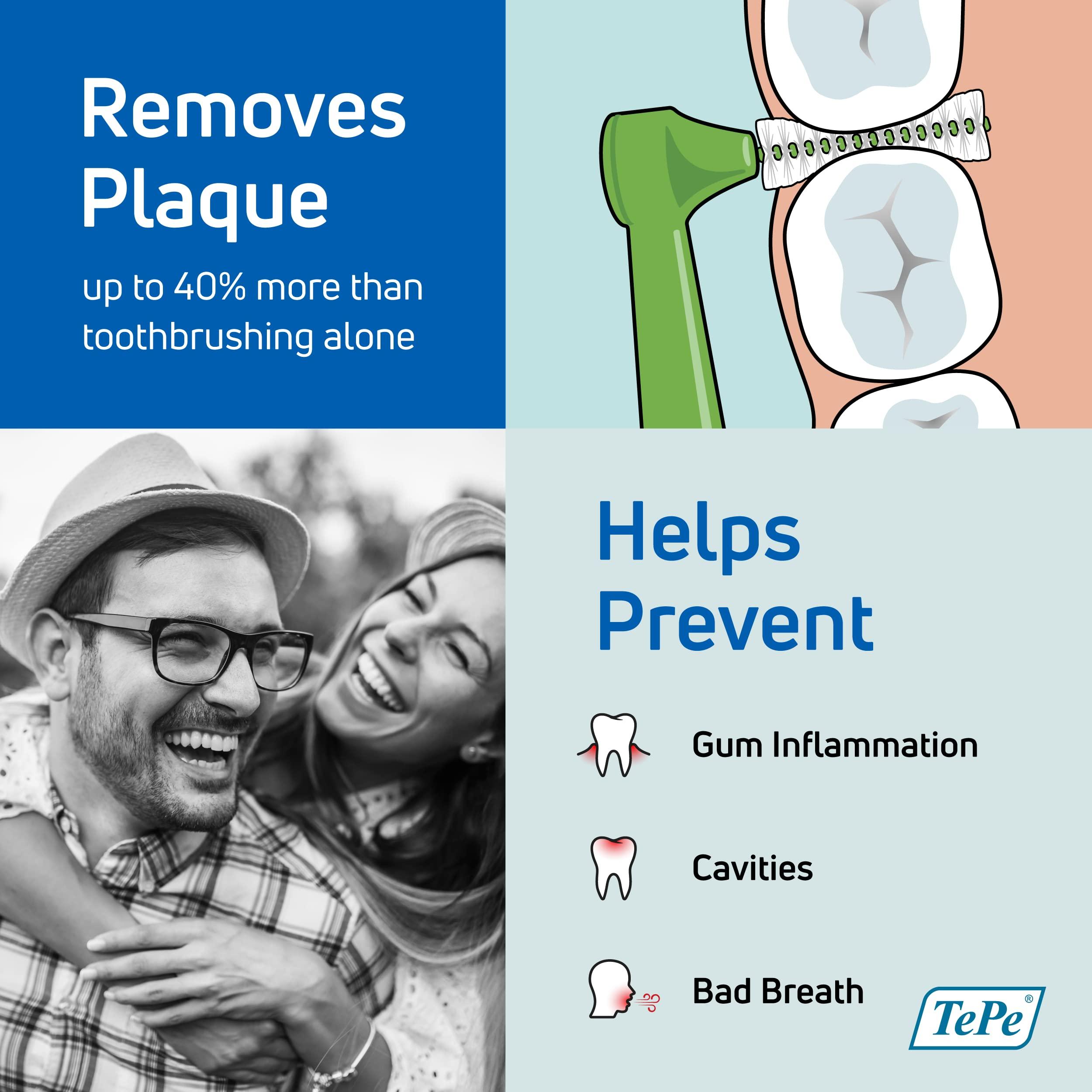 Tepe Tepe Interdental Brush Angle, Angled Dental Brush For Teeth Cleaning, Pack Of 6, 0.6 Mm, Medium Gaps, Blue - Manual, Adult