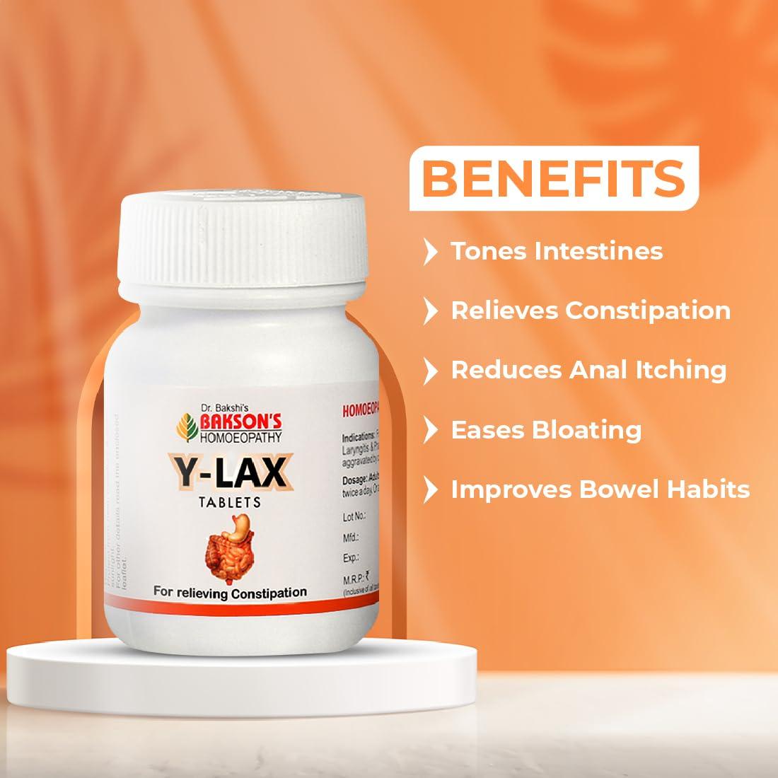 BAKSON\'S HOMEOPATHY Dr. Bakshi\'s BAKSON\'S HOMOEOPATHY Y-Lax Tablets- 90 Tablets (2 Pack of 45 Units)