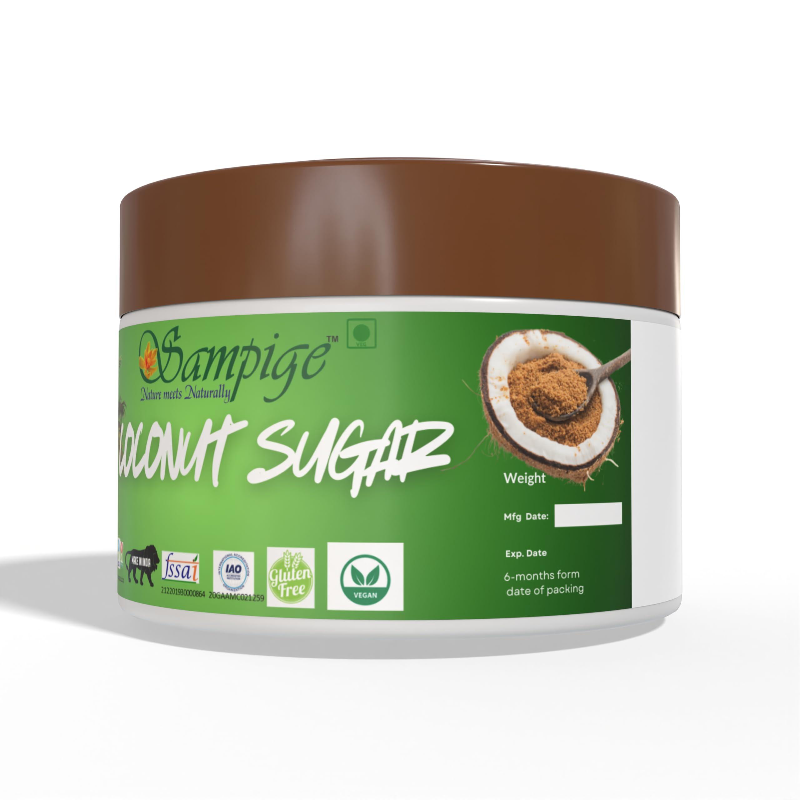Sampige Sampige Unrefined Pure Coconut Sugar (1000 Grams) - 100% Pure Coconut Nectar All Natural also known as coconut palm sugar Coconut Jaggery Sugar Powder
