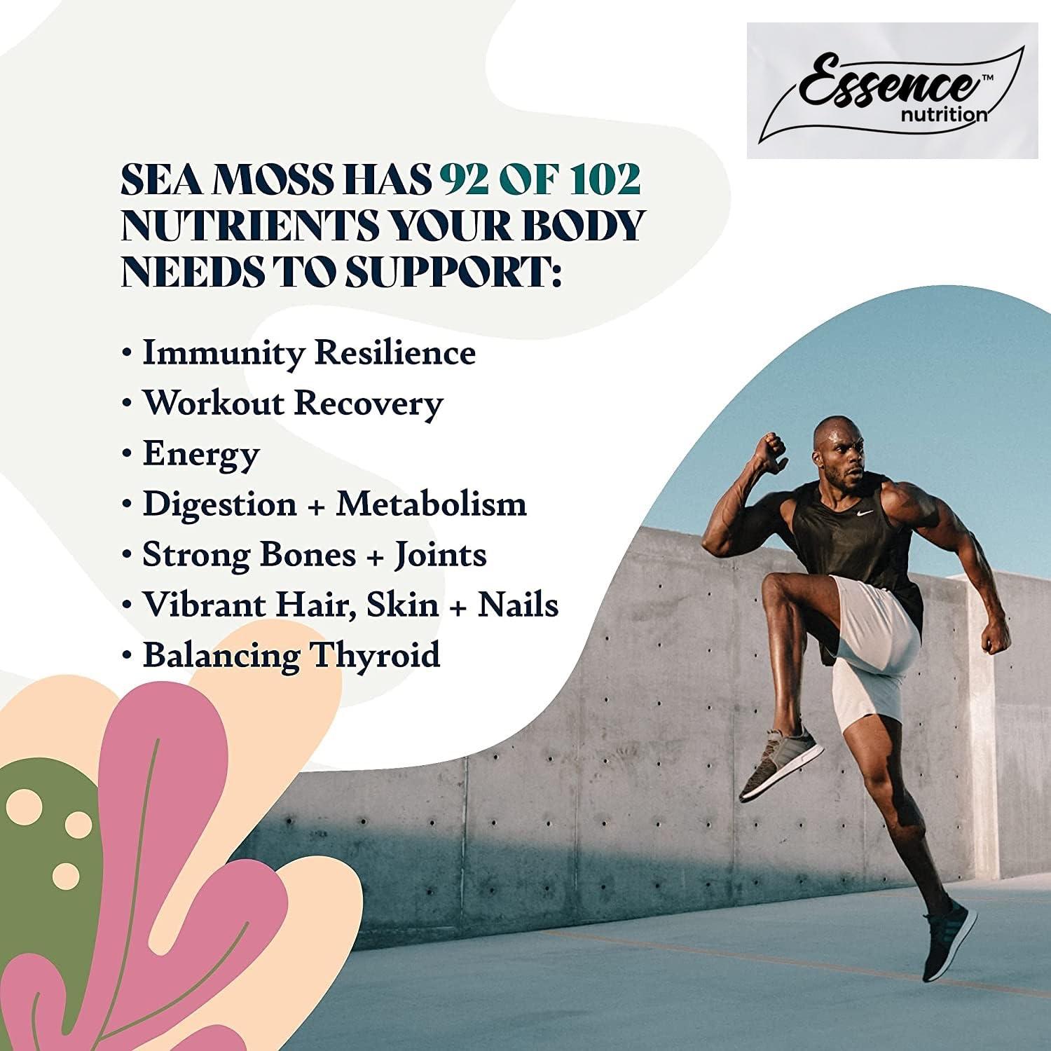 Essence Nutrition Essence Nutrition Lab Tested Organic SEA MOSS Powder - (60 gm) - Imported Sea Moss Powder - Potent Irish Sea Moss Extract Supplement Powder For Eating, Skin, Hair - Raw Honduran