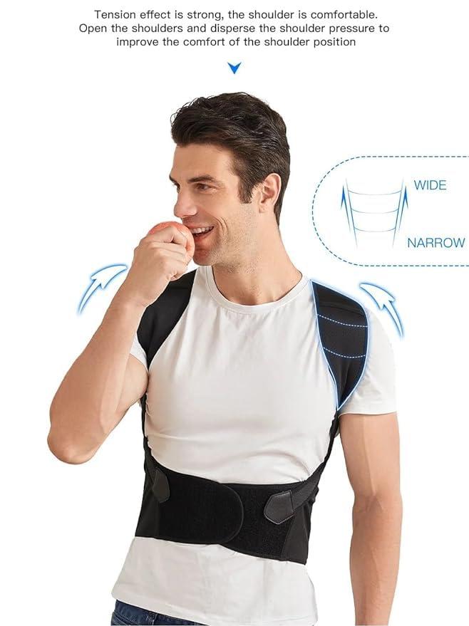 Zenoptix Zenoptix Posture Corrector for Women and Men, Adjustable Back Posture Belt Office Home Gym Unisex, Back Brace for Clavicle Support and Providing Pain Relief from Neck, Back and Shoulder