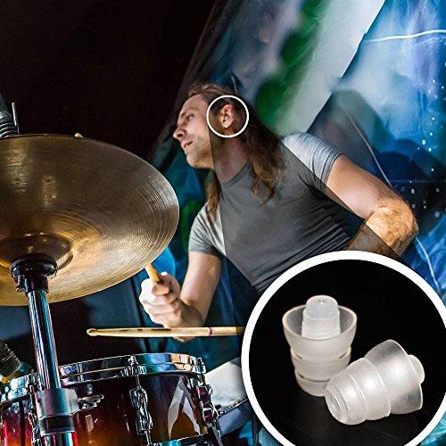 Rave Ear Plugs Rave High Fidelity Ear Plugs: HiFi Hearing Protection for Music, Concert; Noise Reducing Earplugs Help Stop Tinnitus; Ear Buds Filter Noise for Ear Protection (Black Case) (2 Pairs - 19 / 25 Decibel)