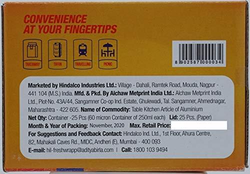 Freshwrapp Freshwrapp Aluminium Containers - 250 ML - 25 Pieces - Pack of 1