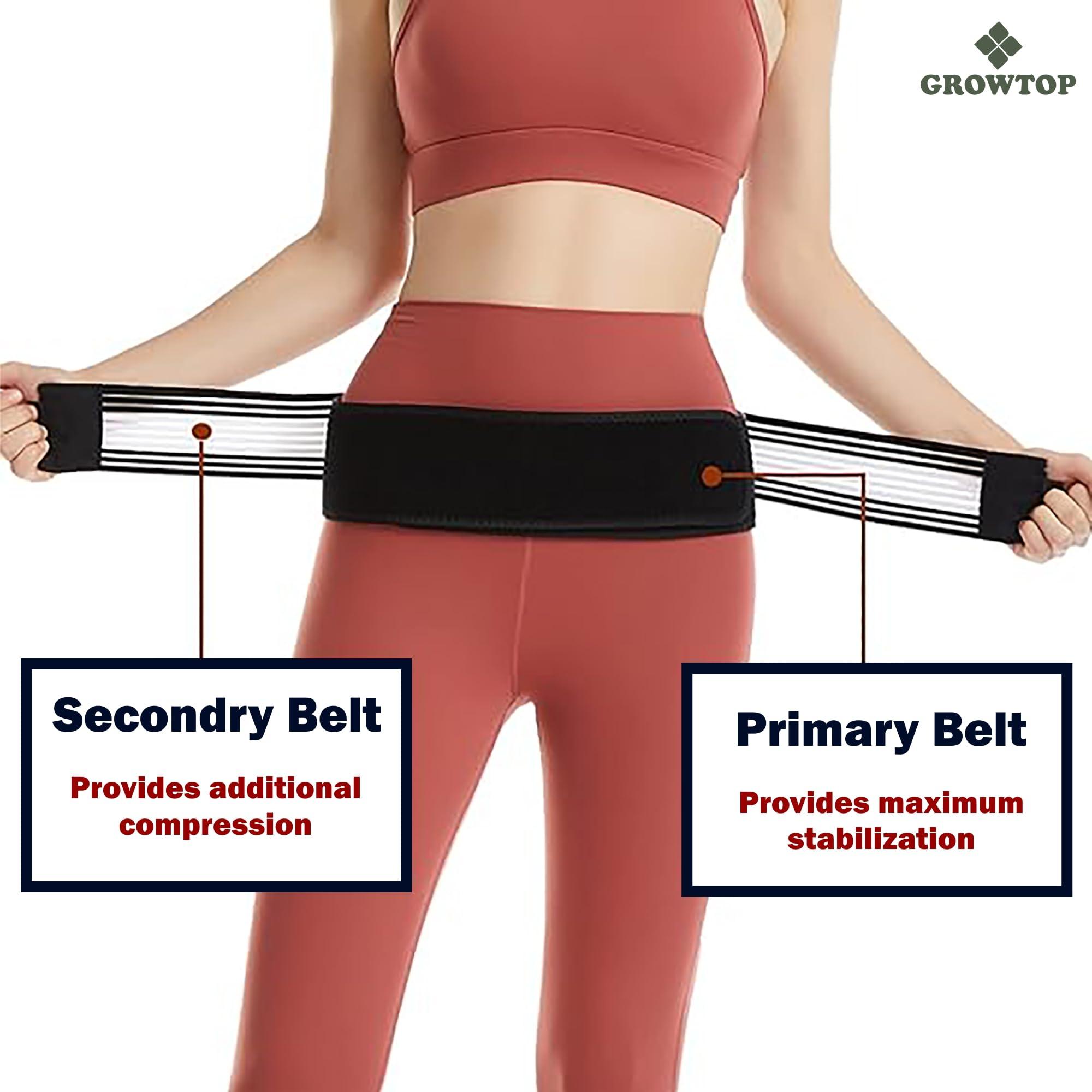 GROWTOP GROWTOP Sacroiliac SI Joint Hip Belt - Lower Back Support Brace for Men and Women - Hip Braces for Hip Pain - Pelvic Support Belt - Trochanter Belt