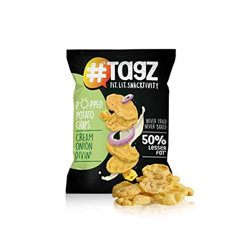 TagZ TAGZ Popped Potato Chips | Not Fried, Not Baked , No Cholesterol | Healthy Snack from TagZ  (Cream Onion Divin - Pack Of 5)