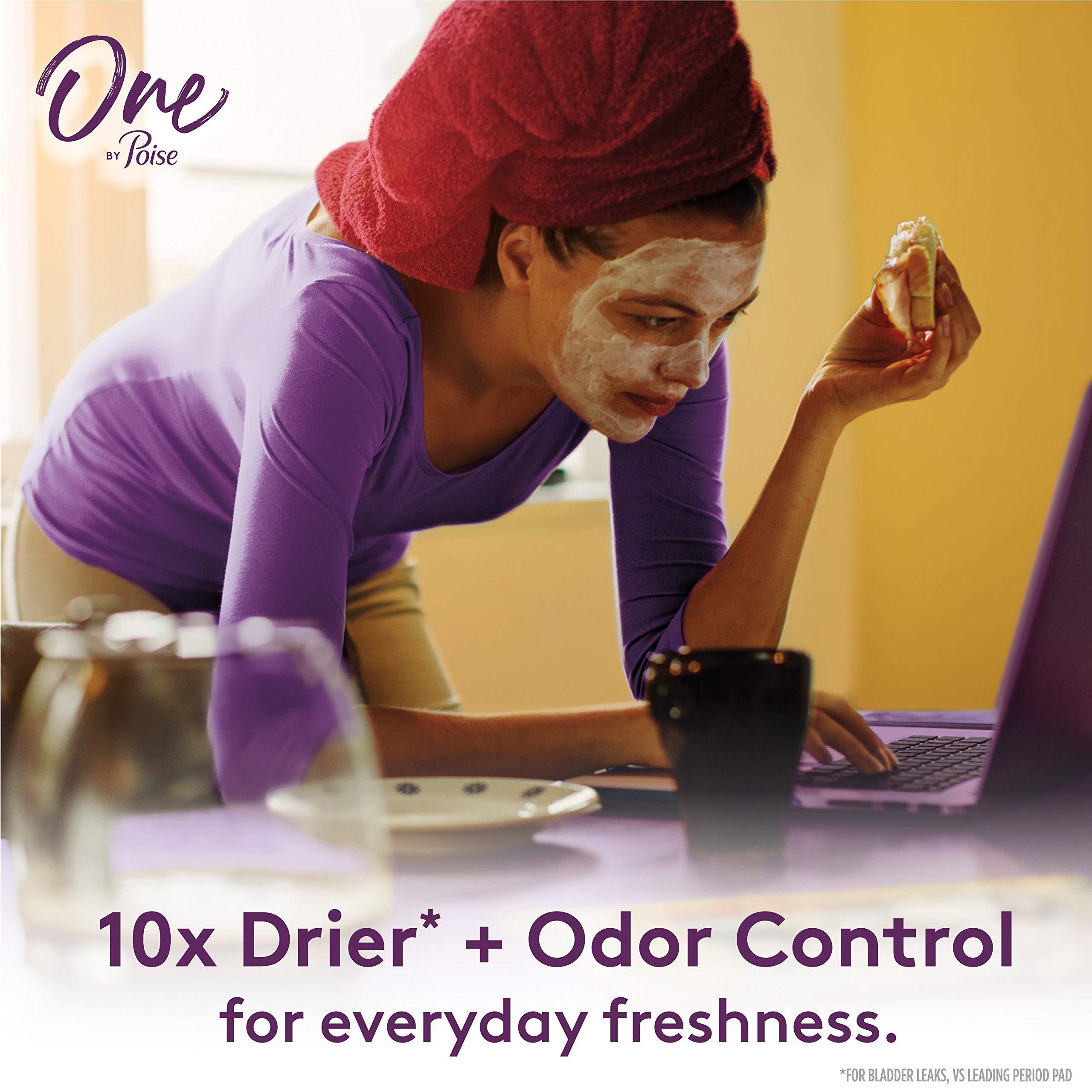 Poise One by Poise Feminine Pads with Wings (2-in-1 Period & Bladder Leakage Pad for Women), Regular, Heavy Absorbency for Period Flow, Light Absorbency for Bladder Leaks, 18 Count