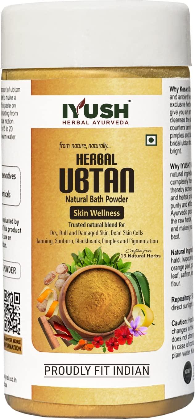 IYUSH Herbal Ayurveda IYUSH Herbal Ayurveda Ubtan Powder – 100gm | Ubtan Face Pack | Powder Face Wash | Turmeric Healing Face Ubtan | Herbal Bath Powder | Sunnipindi Powder | Bridal Ubtan Face Wash Powder |
