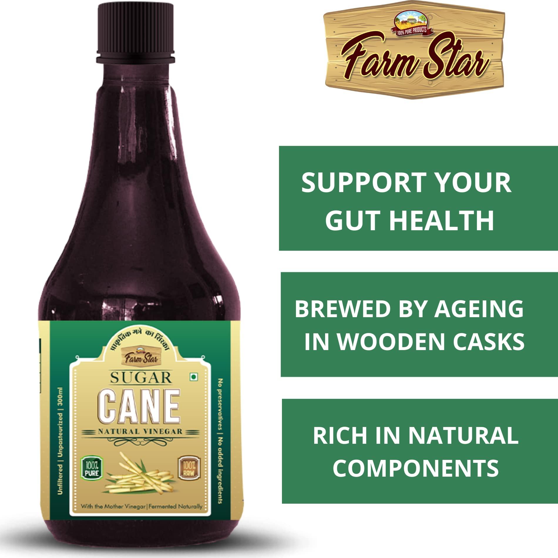 Farm Star Sugarcane Vinegar | Fermented, Raw, Unfiltered (300ml)