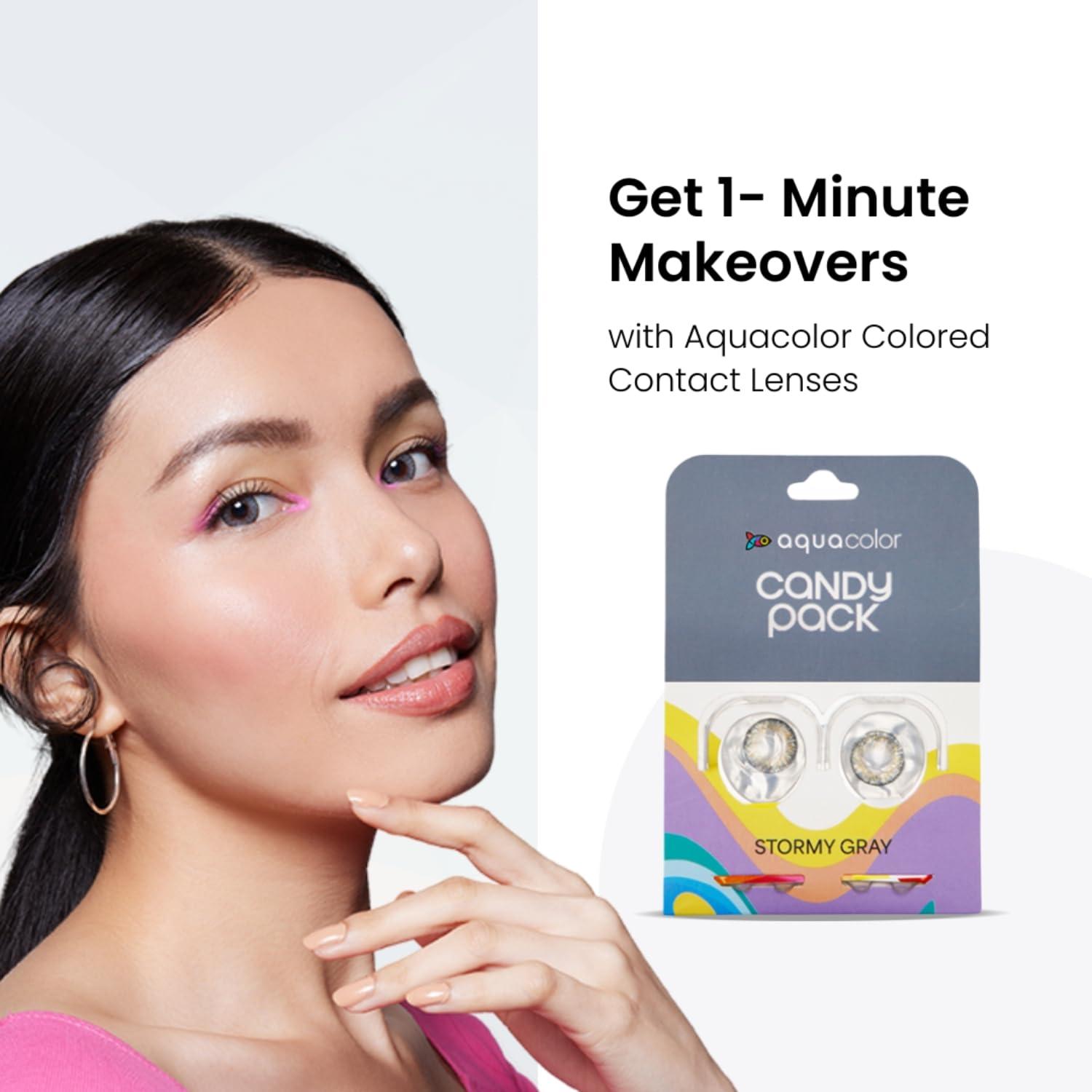 AQUALENS CONTACT LENSES AQUALENS CONTACT LENSES Aquacolor Contact Lens Pack Of 2(Stormy Gray And Submarine Blue)