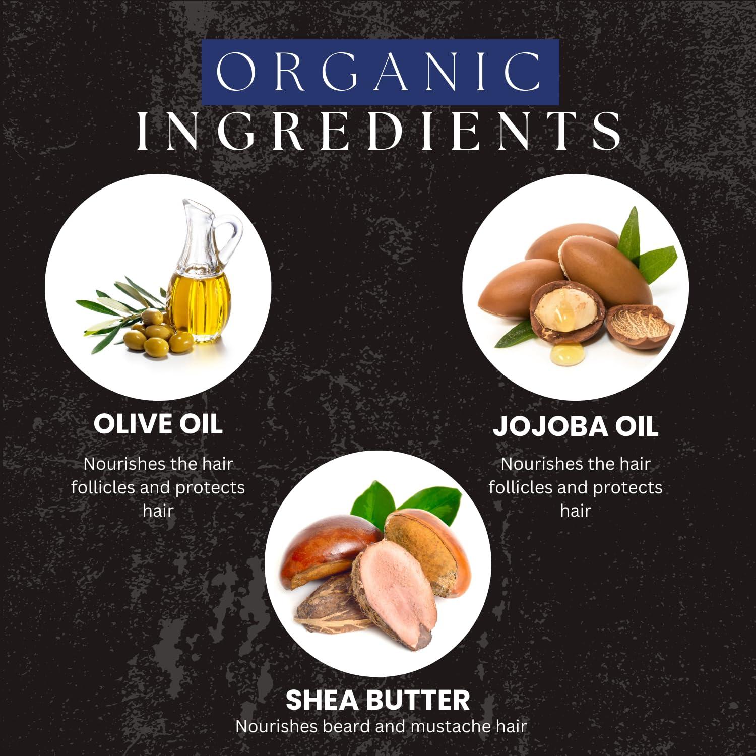 AMAzing EARTH AMAzing EARTH Certified Organic Beard Mustache Cream for Men - 100% Natural, Shea Butter, Olive, Patchouli & Godel Jojoba Oil, Beard Hair Growth, Sulphates & Parabens Free and Cruelty Free, 50gm