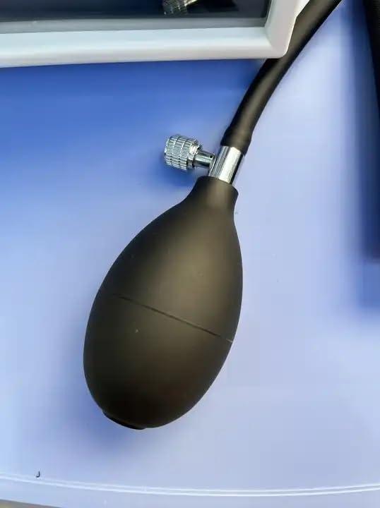 Mowell Mowell Wall-Mounted Aneroid Sphygmomanometer with Clock Face | Desktop BP Monitor with Latex Bulb, Air Release Valve, Spring Cuff (49 x 13.5 cm) - Blue