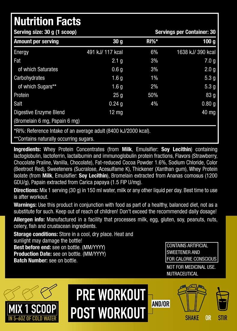 ONE SCIENCE NUTRITION One Science Nutrition (OSN) Premium Whey Protein [Grass Fed Whey] - 25g Protein, 6.6g BCAA & 5.2 gms L-Glutamine | Refuels & Repairs Muscles - 2 lbs - Neapolitan Ice Cream