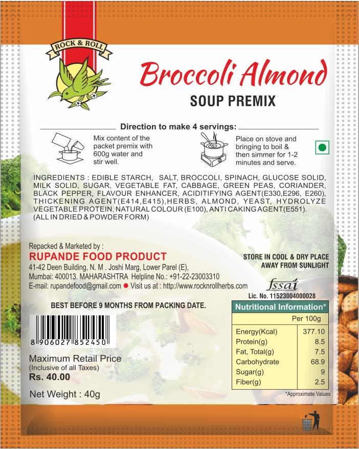 ROCK & ROLL JAIN BROCCOLI ALMOND SOUP PREMIX (PACK OF 5)