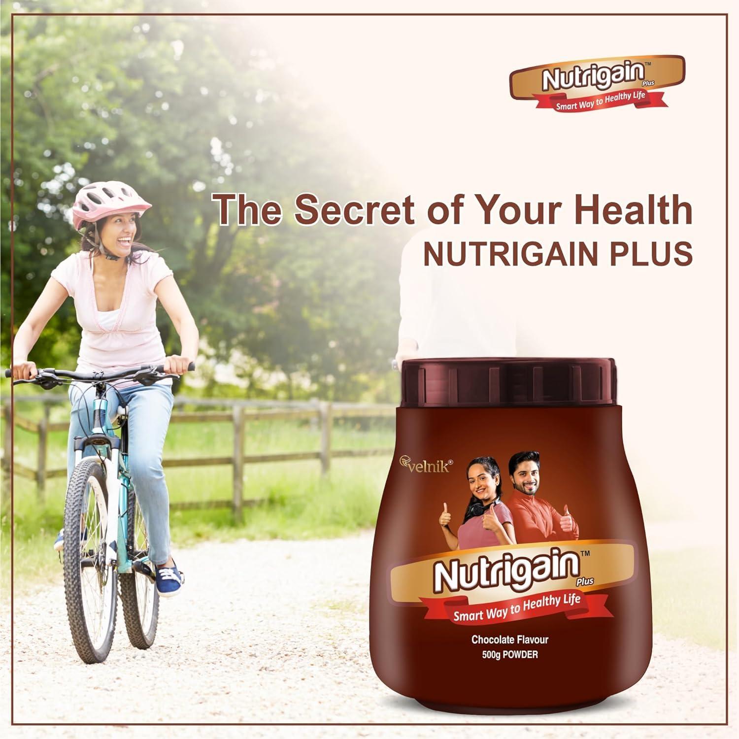 Nutrigain Plus Nutrigain Plus Ayurvedic Weight Gainer Supplement Powder for Men and Women 500 gm (Chocolate Flavour)