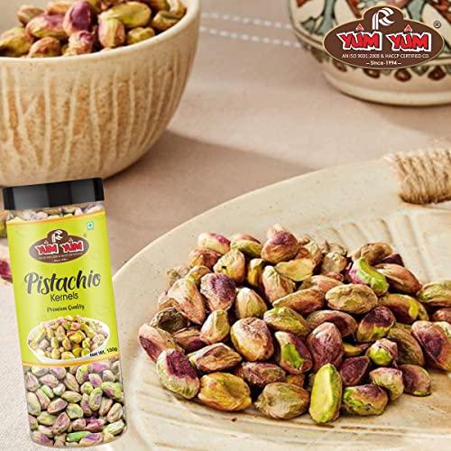 Yum Yum YUM YUM Premium Unsalted Pistachio Kernels 300g (Pack of 2-150 Jar Each) | Super Crunchy & Delicious |Plain Pista | Gluten Free | 100% Natural Dry Fruits | Healthy Evening Snack