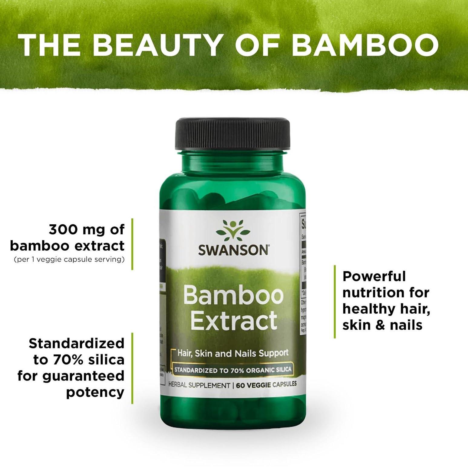 Swanson Swanson Superior Herbs Bamboo Extract -- 300mg -- 60 Capsules One Bottle of 60 Capsules