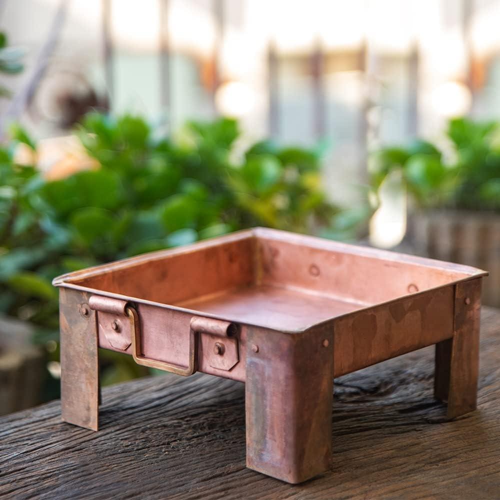 Omkriya Omkriya Pure Copper Hawan Kund With Handle On Both Side, For Yagya, Hawan & Poojan Purpose (10 INCHES)