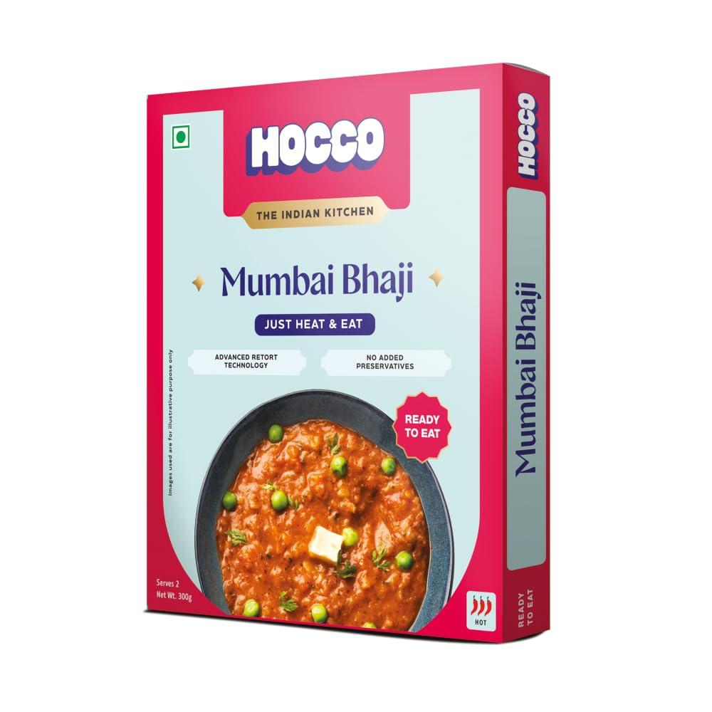 HOCCO HOCCO Ready to Eat Jain Mumbai Bhaji Pack of 3 | Ready to Cook |Just Heat & Eat | Pure Vegetarian | No Added Preservative and Colours | Just Add Hot Water and Meal Ready in 5 Minutes Serves 2 (300gm)
