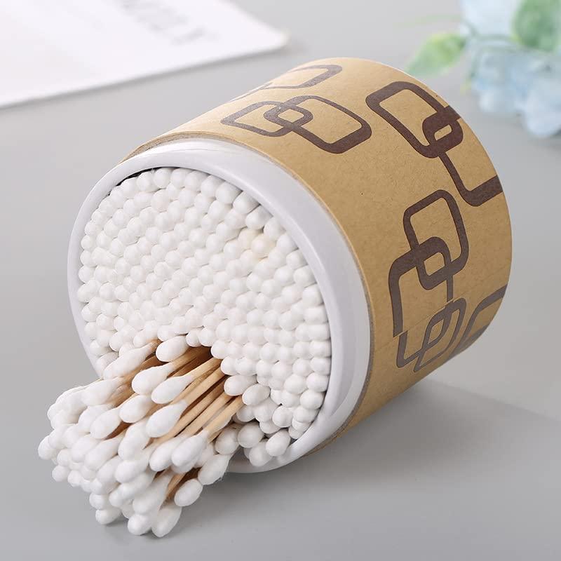 ZQBIEE ZQBIEE® 100 Sticks/Box Bamboo Cotton Swabs/Earbuds 100% Eco-Friendly & Natural Double Tipped Ear Cotton Sticks Ear Cleaning Picks Buds (Pack of 2)