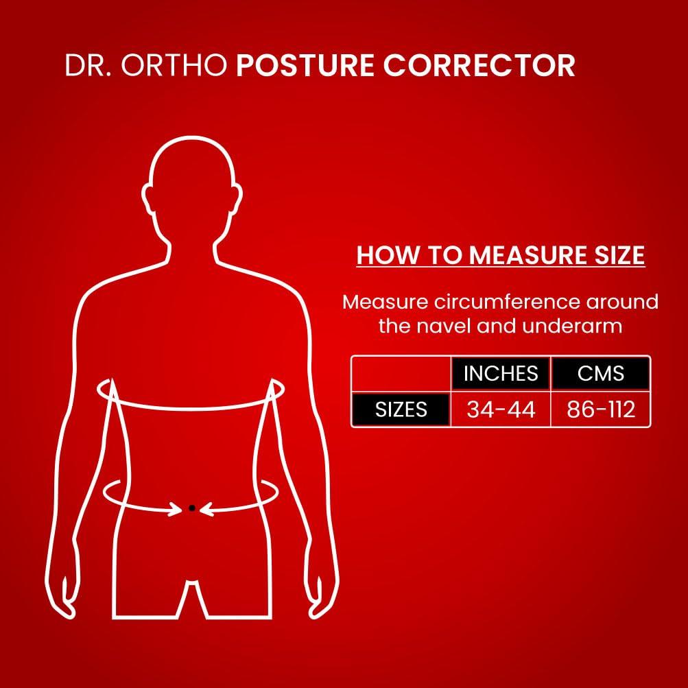 Dr.Ortho Dr.Ortho Posture Corrector Belt For Back & Shoulder, Back Support Belt For Men & Women, Neoprene,Back Straightener Brace For Spine & Body Posture Correction - One Size